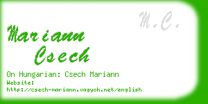 mariann csech business card